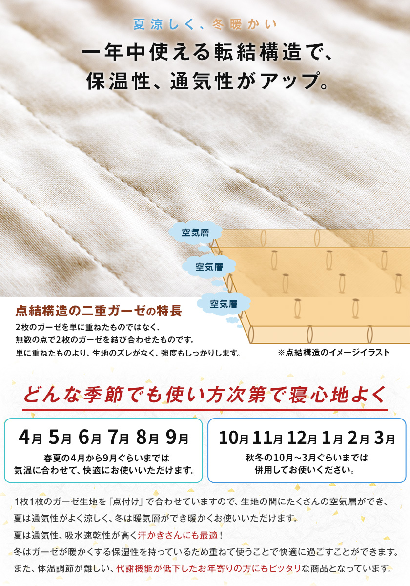 和晒し 和ざらし ガーゼ 96時間熟成 高衛生 掛けふとん用 掛布団用